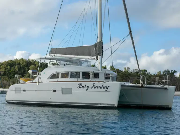 Ruby Sunday anchored in harbour